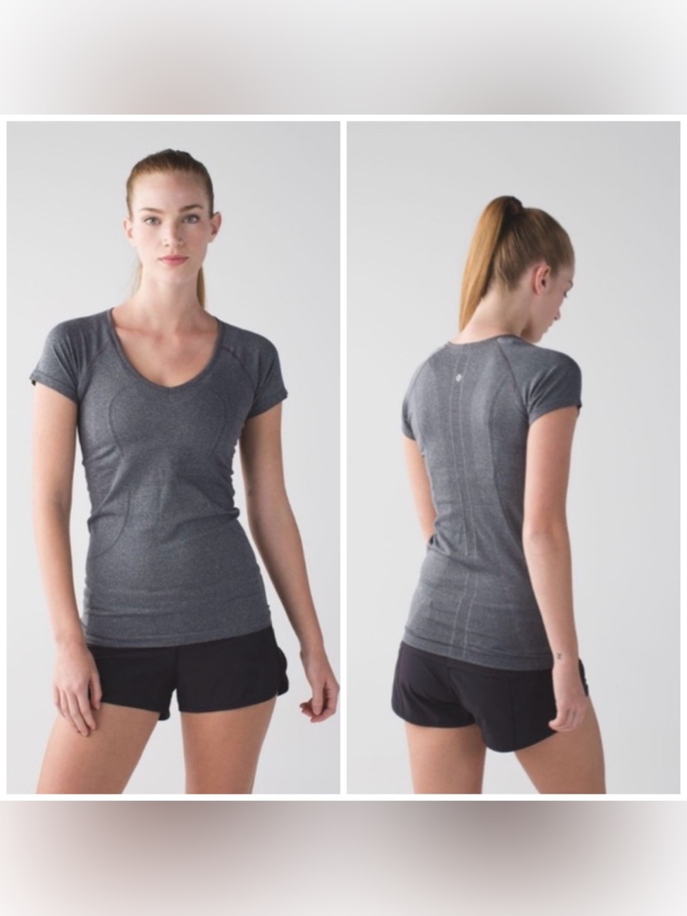 Lululemon Swiftly V-Neck Tee Shirt Grey Size 6